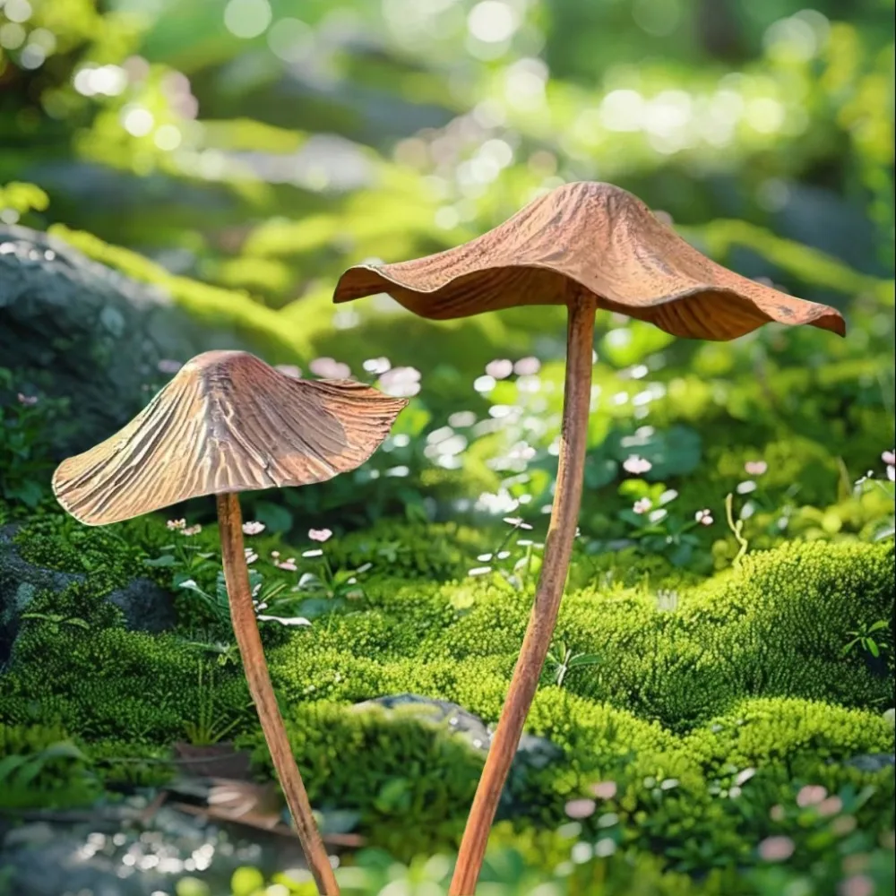 Retro Garden Decoration Metal Rusty Mushroom Halloween Decoration Metal Rusty Mushroom Plaque Mushroom Decoration Garden - Image 4