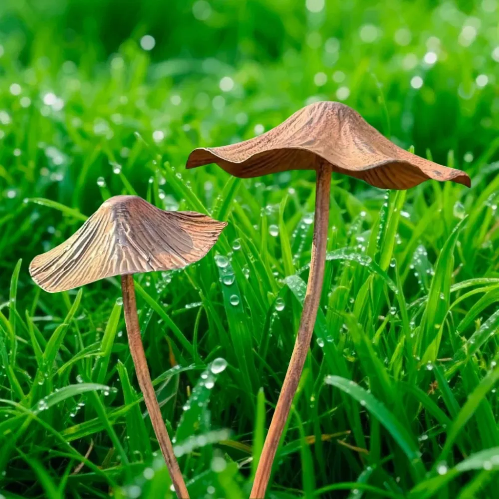 Retro Garden Decoration Metal Rusty Mushroom Halloween Decoration Metal Rusty Mushroom Plaque Mushroom Decoration Garden - Image 5