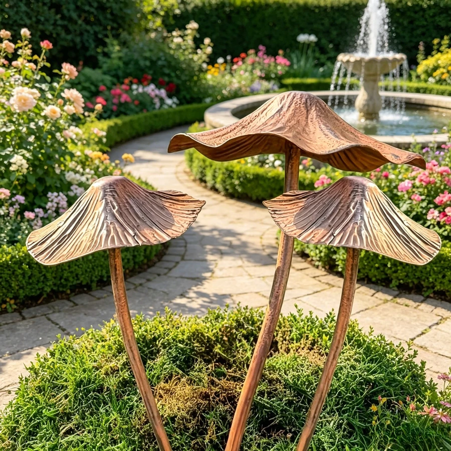 Retro Metal Rusty Mushroom Garden Decoration Set Outdoor Rusty Mushroom Plaque For Lawn Garden Decoration Halloween Decoration