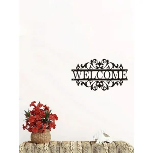 Rustic Metal Welcome Sign Vintage Farmhouse Decor for Front Door Porch Entryway Housewarming Gift Idea
