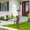 Rusty Metal Cat Garden Stake Whimsical Outdoor Lawn Art with Playful Cat And Butterfly Design for Cat Lovers