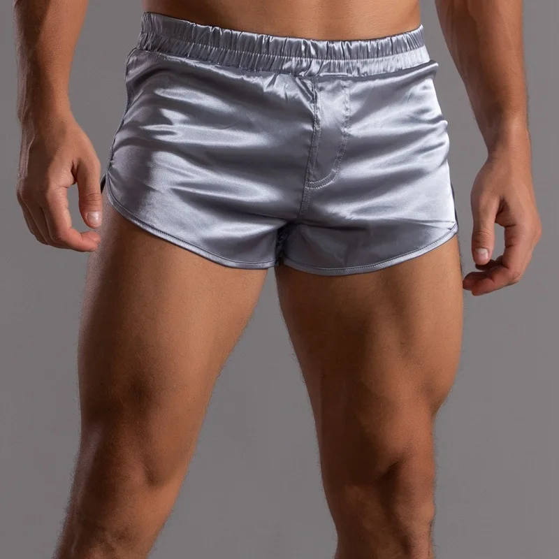 Satain Silky Smooth Casual Shorts for Men Mid Waist Underpants Ultra Shorts Pants Silk Aro Pants Plus Size Home Sleeping Pajamas - Image 3