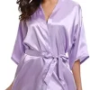 Satin Robe Female Intimate Lingerie Sleepwear Silky Bridal Wedding Gift Casual Kimono Bathrobe Gown Nightgown Sexy Nightwear