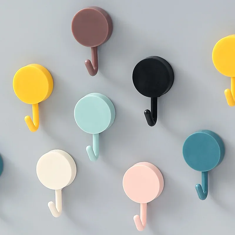 Self Adhesive Wall Hook Home and Decoration Kitchen Sturdy No Drilling Required Bathroom Organizer Storage Coat Hooks Bag For