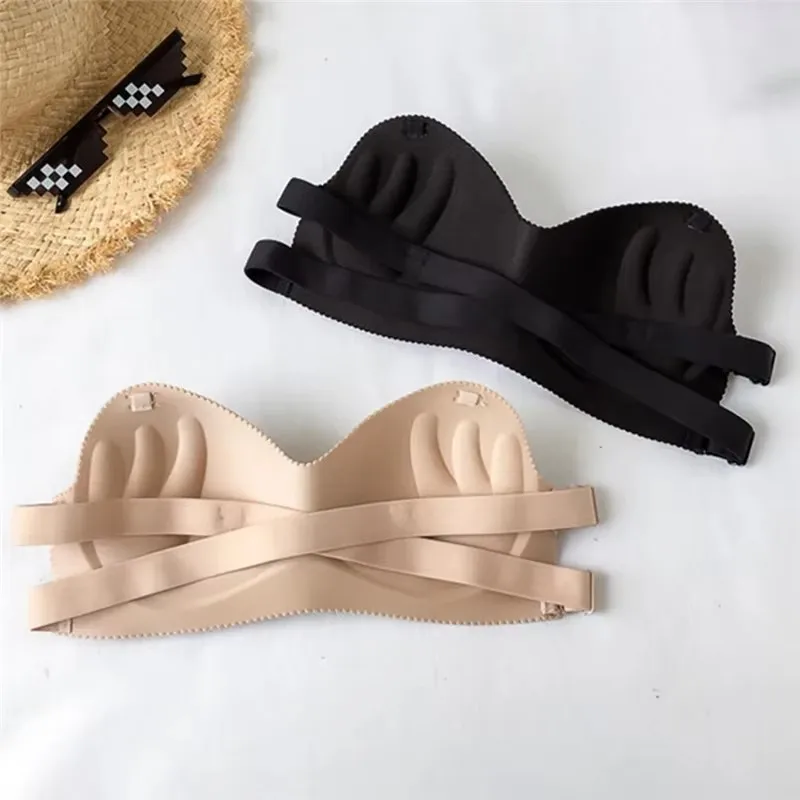 Sexy Backless Invisible Bra Push Up for Women Lingerie Seamless Brassiere No Sewing Bra Black Strapless Bras - Image 2