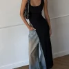 Sexy Sleeveless Side High Split Midi Dress Backless Women's Summer Party Club Streetwear Y2K Style Solid Color