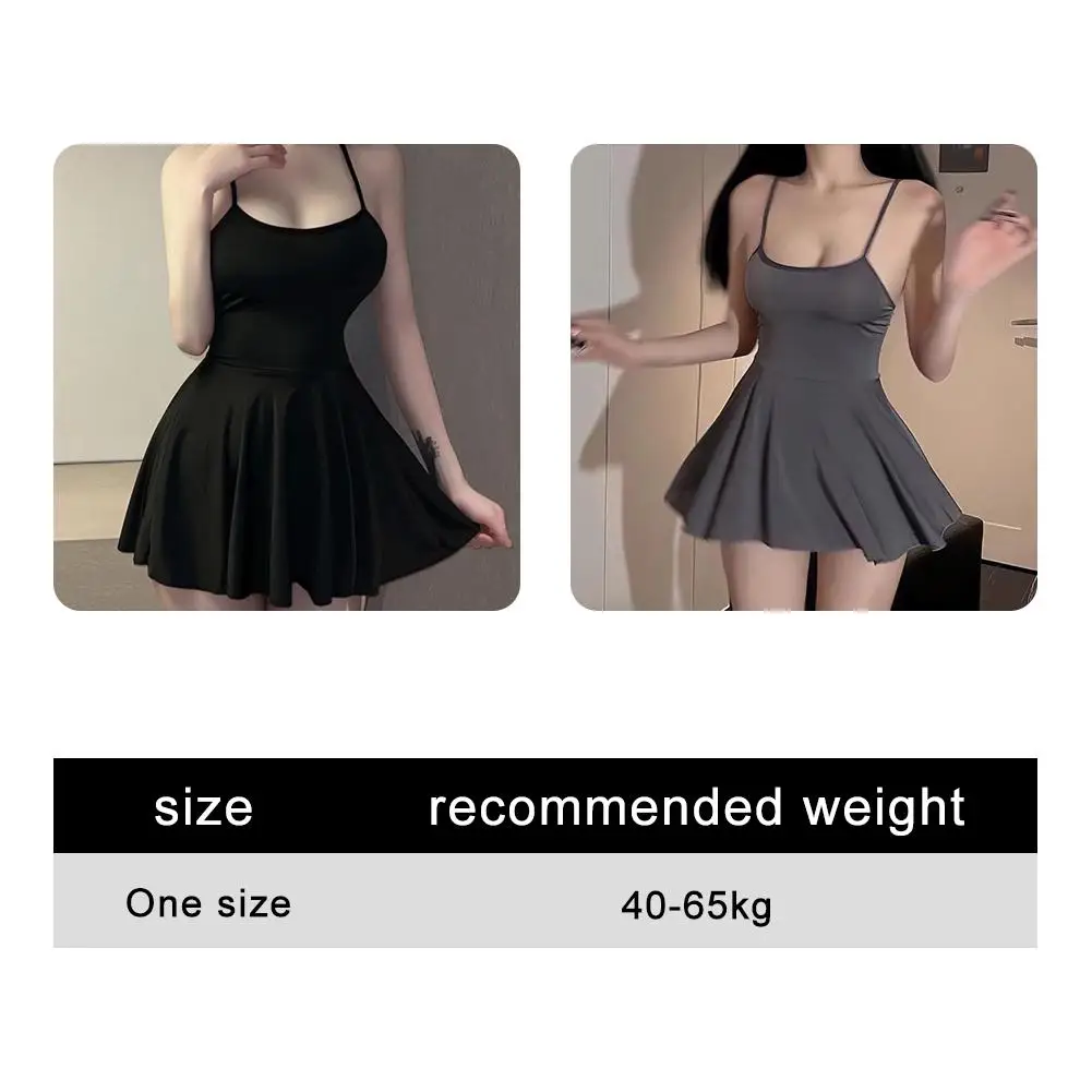 Sexy women's pleated mini dress, uniform suspender mini dress, nightclub clothing, seductive pleated edge dress, backless - Image 5