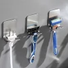 Shelf Razor Stand Wall Razor Holder Bathroom Shower Razor Blade Holder Man Shaver Holder For Bathroom Hook Hanger Shaving Holder