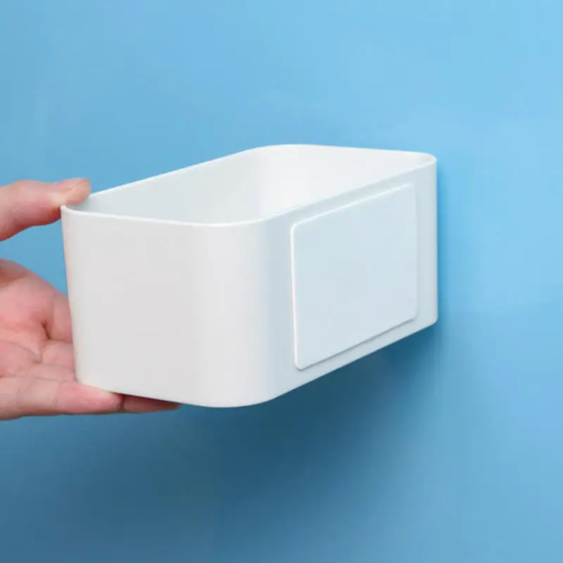 Shelf Remote Supplies Cosmetic Storage Bathroom Wall Storage Home Box Adhesive Wall Mounted Control Organizer Case Holder Rack - Image 6