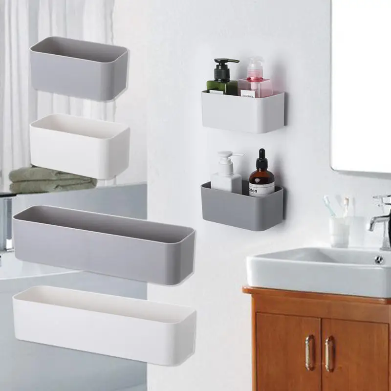 Shelf Remote Supplies Cosmetic Storage Bathroom Wall Storage Home Box Adhesive Wall Mounted Control Organizer Case Holder Rack