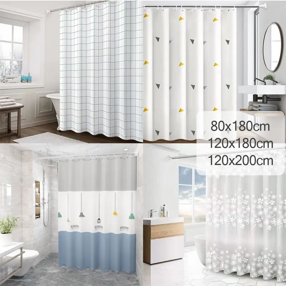 Simple Printing Bathroom Shower Curtain Home Decoration Polyester Waterproof Bathtub Creative Shower Curtain with Hooks - Image 3