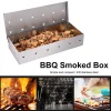 Smoker Box for Wood Chips Stainless Steel Bbq Grilling Accessories Won't Warp On Gas Grill or Charcoal Grill