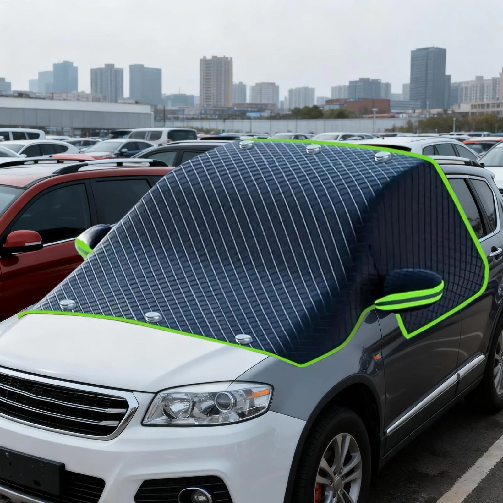 Snow Cover for Car Windshield Reflective Protector with Storage Bag Snow Cover Protector for Frost Indoor Outdoor SUVs - Image 2