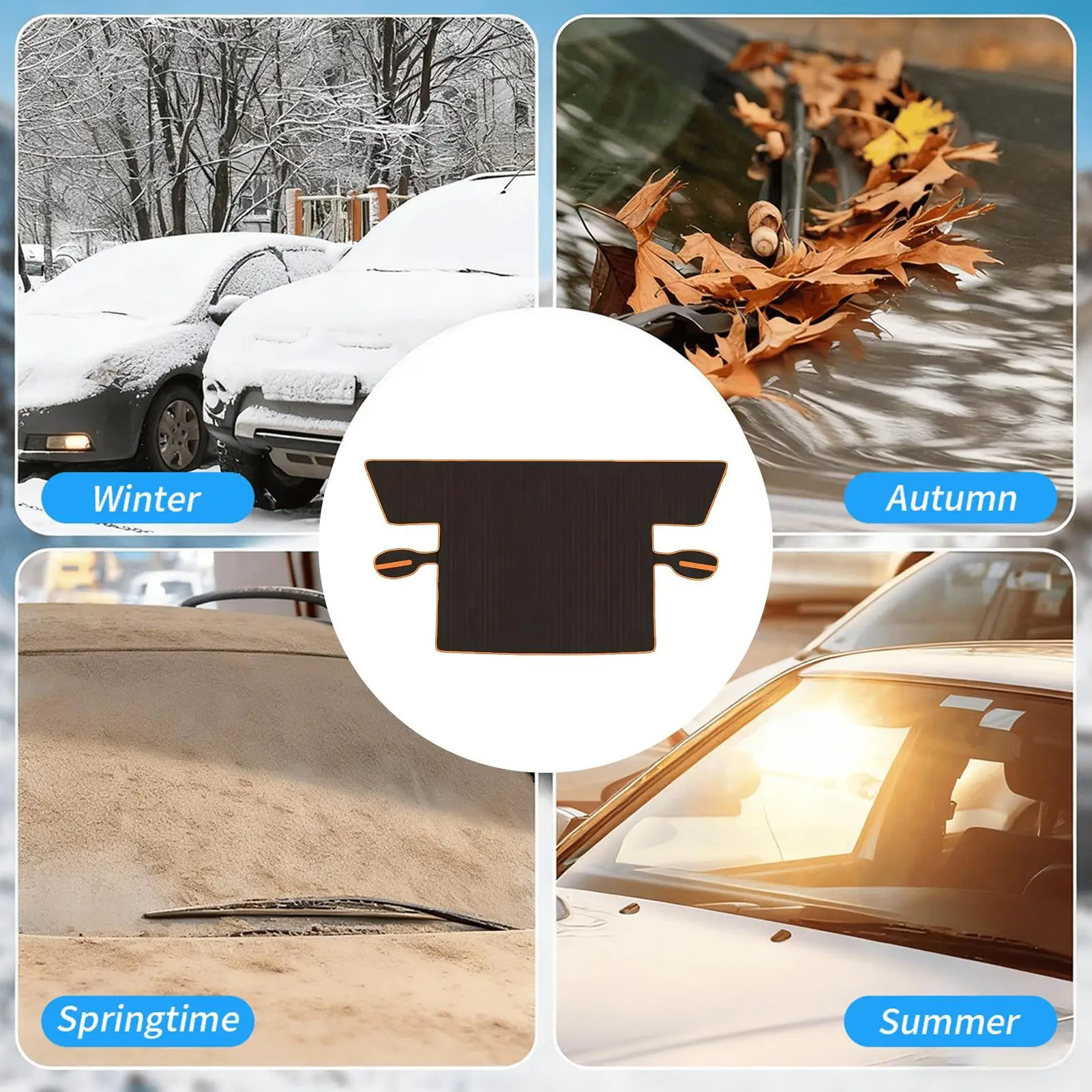Snow Cover for Car Windshield Reflective Protector with Storage Bag Snow Cover Protector for Frost Indoor Outdoor SUVs - Image 5