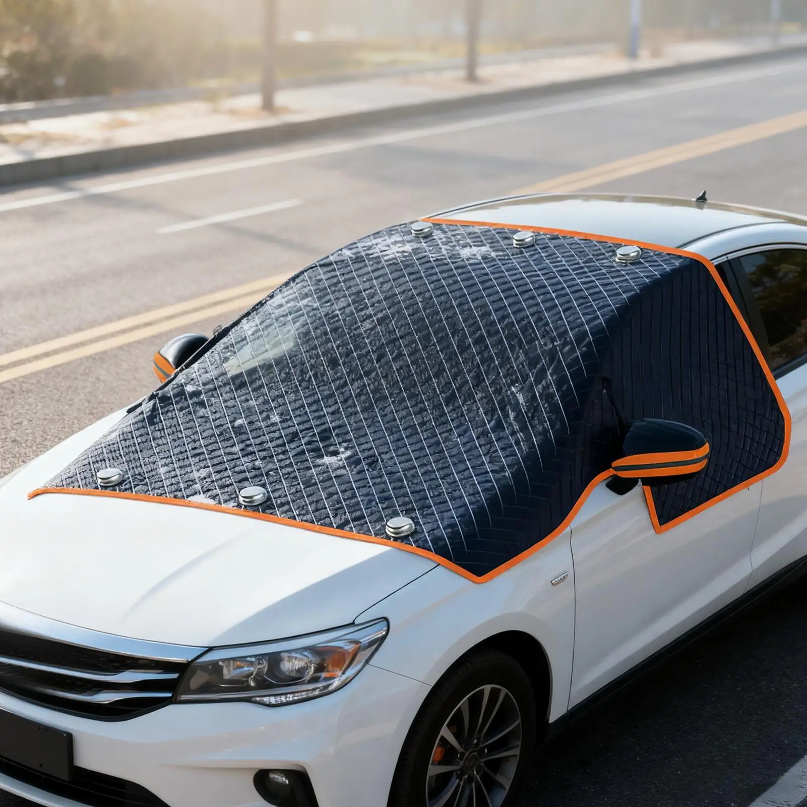 Snow Cover for Car Windshield Reflective Protector with Storage Bag Snow Cover Protector for Frost Indoor Outdoor SUVs - Image 3