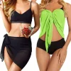 Soft Short Sarongs Chiffon Swimsuit Coverups Scarf Cover Short Skirt Wrap Sheer Summer Beach Bikini Women