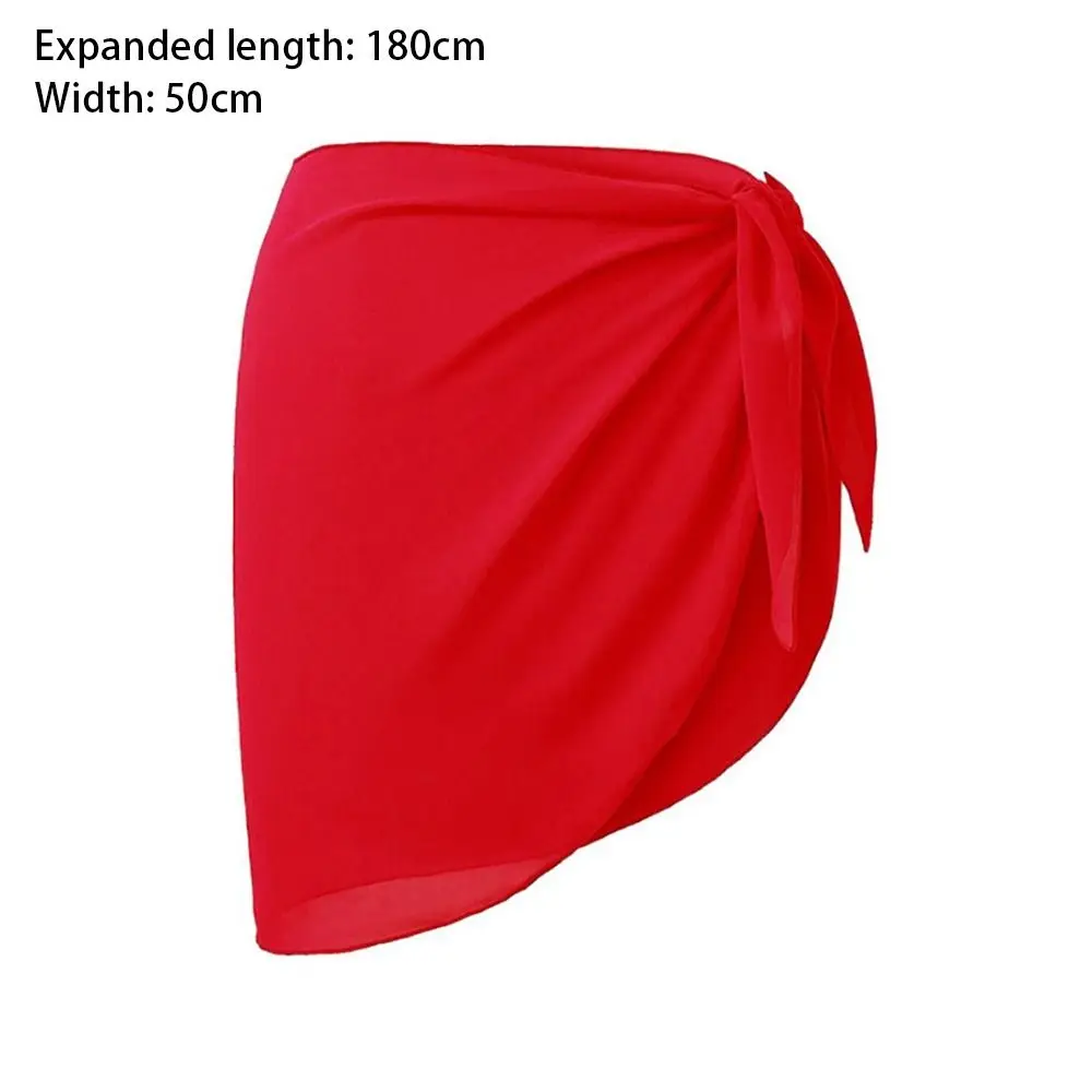 Soft Short Sarongs Chiffon Swimsuit Coverups Scarf Cover Short Skirt Wrap Sheer Summer Beach Bikini Women - Image 6