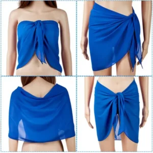 Soft Short Sarongs Chiffon Swimsuit Coverups Wrap Sheer Beach Short Cover Scarf Cover Summer Beach Bikini Women