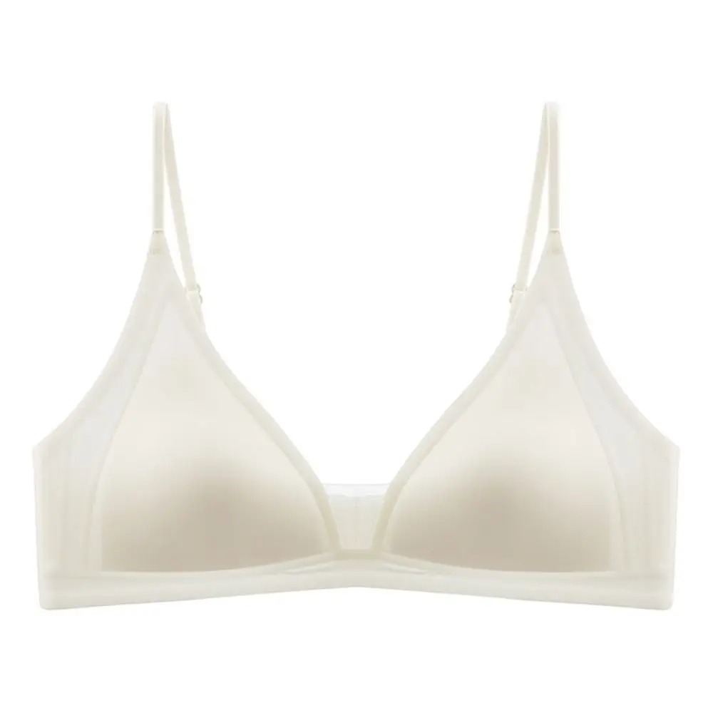 Soft Sweet Thin Satin Wireless Deep V Bra Shockproof Anti-sagging Push Up Underwear Traceless Lingerie Brassiere for Women Sport - Image 2