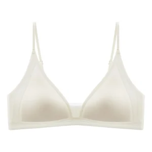 Soft Sweet Thin Satin Wireless Deep V Bra Shockproof Anti-sagging Push Up Underwear Traceless Lingerie Brassiere for Women Sport
