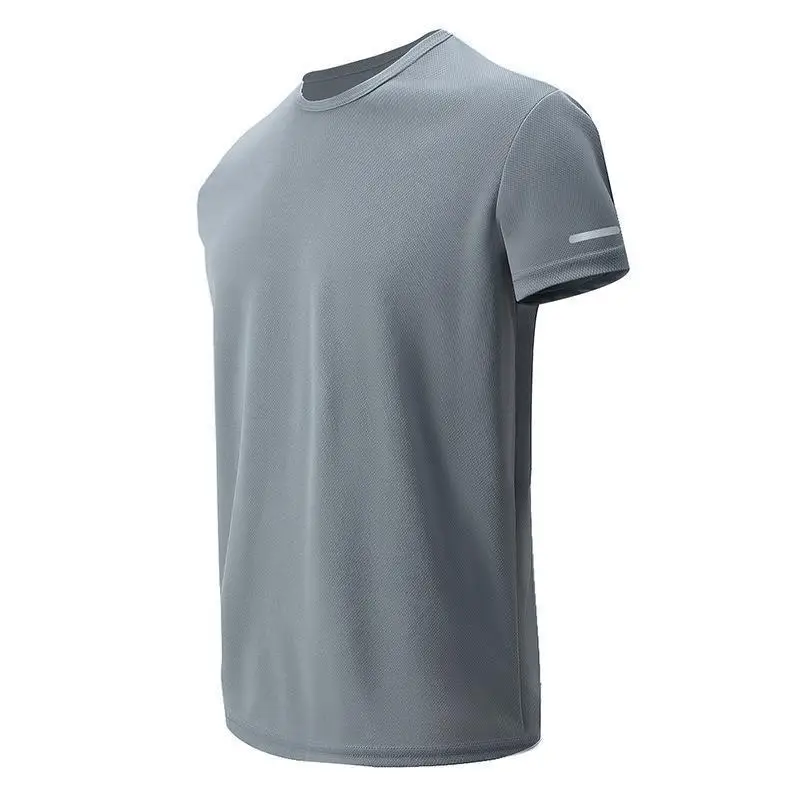 Solid Color Quick Drying Breathable Sports T-shirt For Men Running Basketball Football Training Fitness Short Sleeve T Shirt Man - Image 2