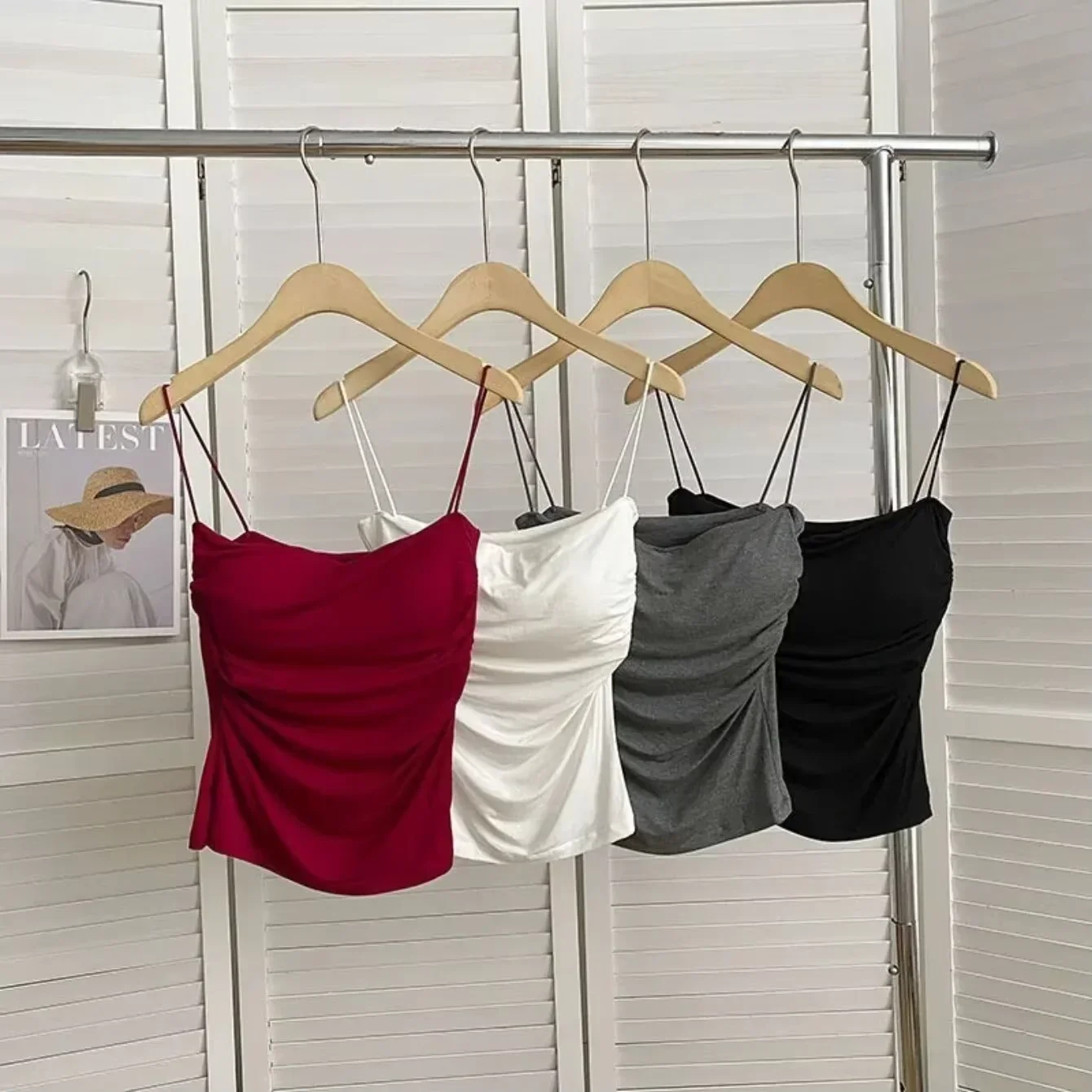 Spicy Girl Pure Desire Pleated One-Shoulder Backless Tank Top Women Summer with Chest Pad Inner And Outer Wear Tube Top - Image 2