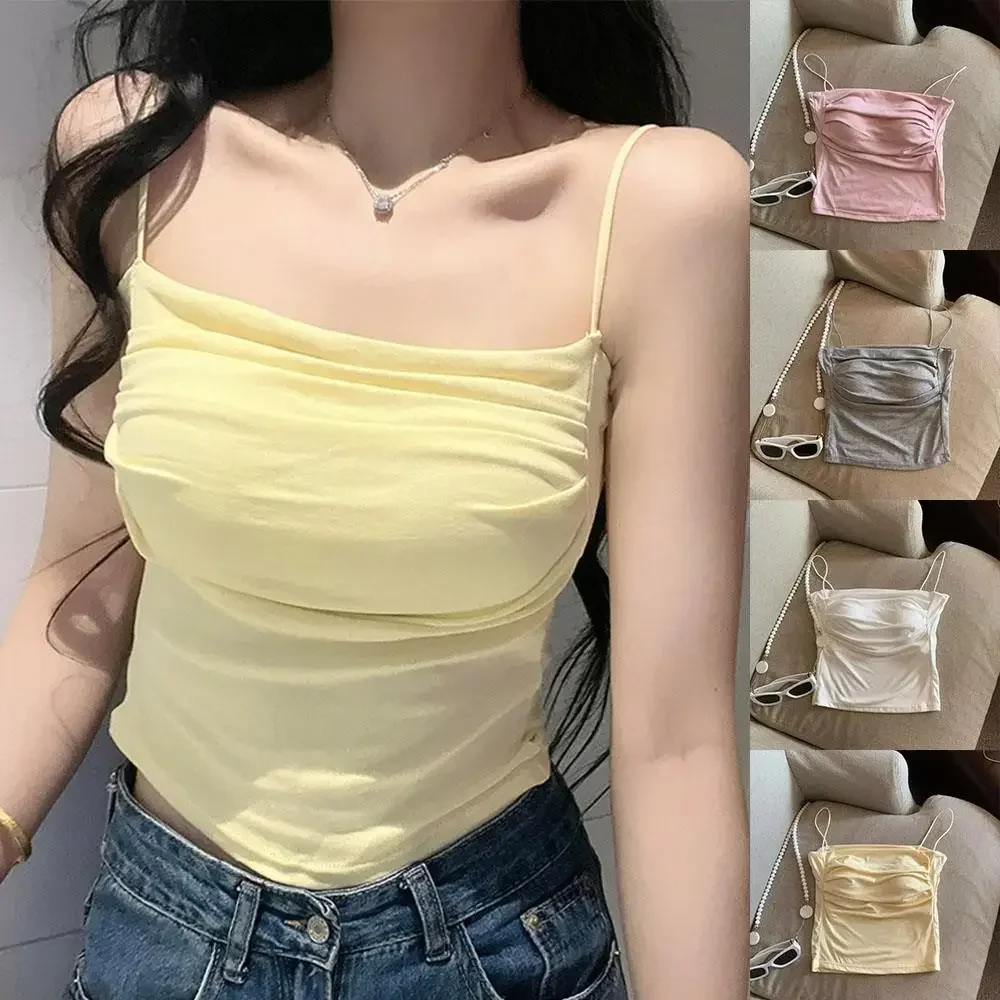 Spicy Girl Pure Desire Pleated One-Shoulder Backless Tank Top Women Summer with Chest Pad Inner And Outer Wear Tube Top - Image 3