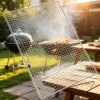 Stainless Steel BBQ Grill Mesh Rectangle Barbecue Wire Rack Grilling Accessories for Meat Cooking Outdoor Activities
