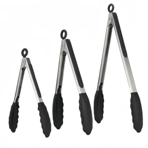 Stainless Steel Kitchen Tongs with Silicone Tips 7/9/12Inch Food Silicone Tongs for Meat BBQ Salad Bread Frying Serving Baking