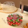 Stainless Steel Vertical Grill Skewers Air Fryer Barbecue Round Barbecue Grill with Skewers Hanging Skewers Vertical Grill