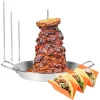 Stainless Steel Vertical Spit Rotisserie Skewer Stand Durable BBQ Dishes Plate for Chicken Meat Kebabs Home Kitchen Accessories