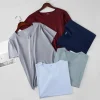 Stylish Men T-shirt Ice Silk Summer Casual Tee Shirt Top M to 4XL Solid Color Male T-shirt Sports Wear