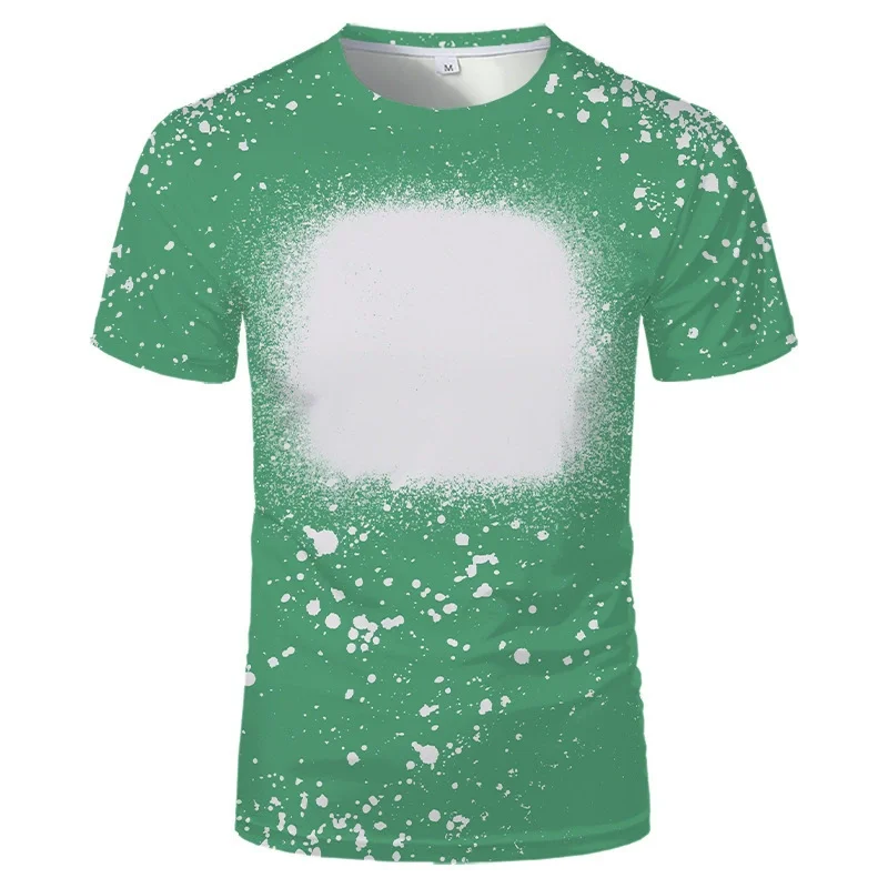 Sublimation Blank Tiedye T Shirts Fashion Tye Die Tee Tops Polyester Short-Sleeve Tshirt For DIY Heat Transfer Print Logo Image - Image 2