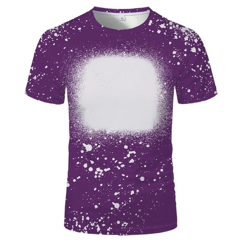 Sublimation Blank Tiedye T Shirts Fashion Tye Die Tee Tops Polyester Short-Sleeve Tshirt For DIY Heat Transfer Print Logo Image - Image 4