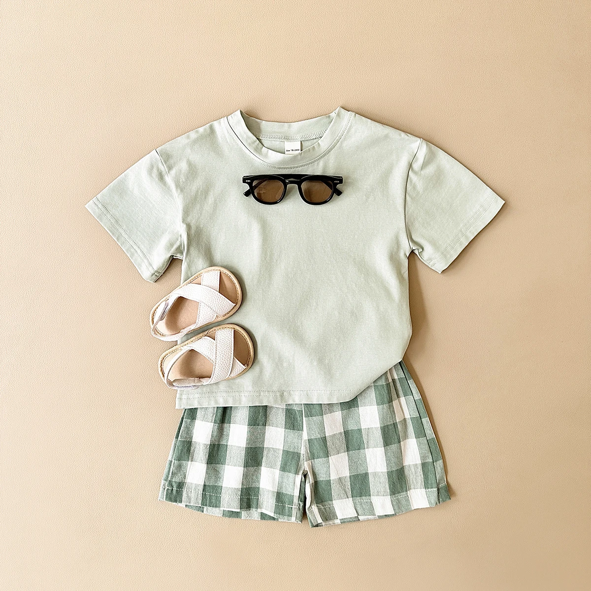 Summer 2Pcs Newborn Baby Boys Clothes Set Girls Suit Casual Dinosaur Printed T-shirt+Checkered Shorts Infant Toddler Outfit 0-3Y - Image 4