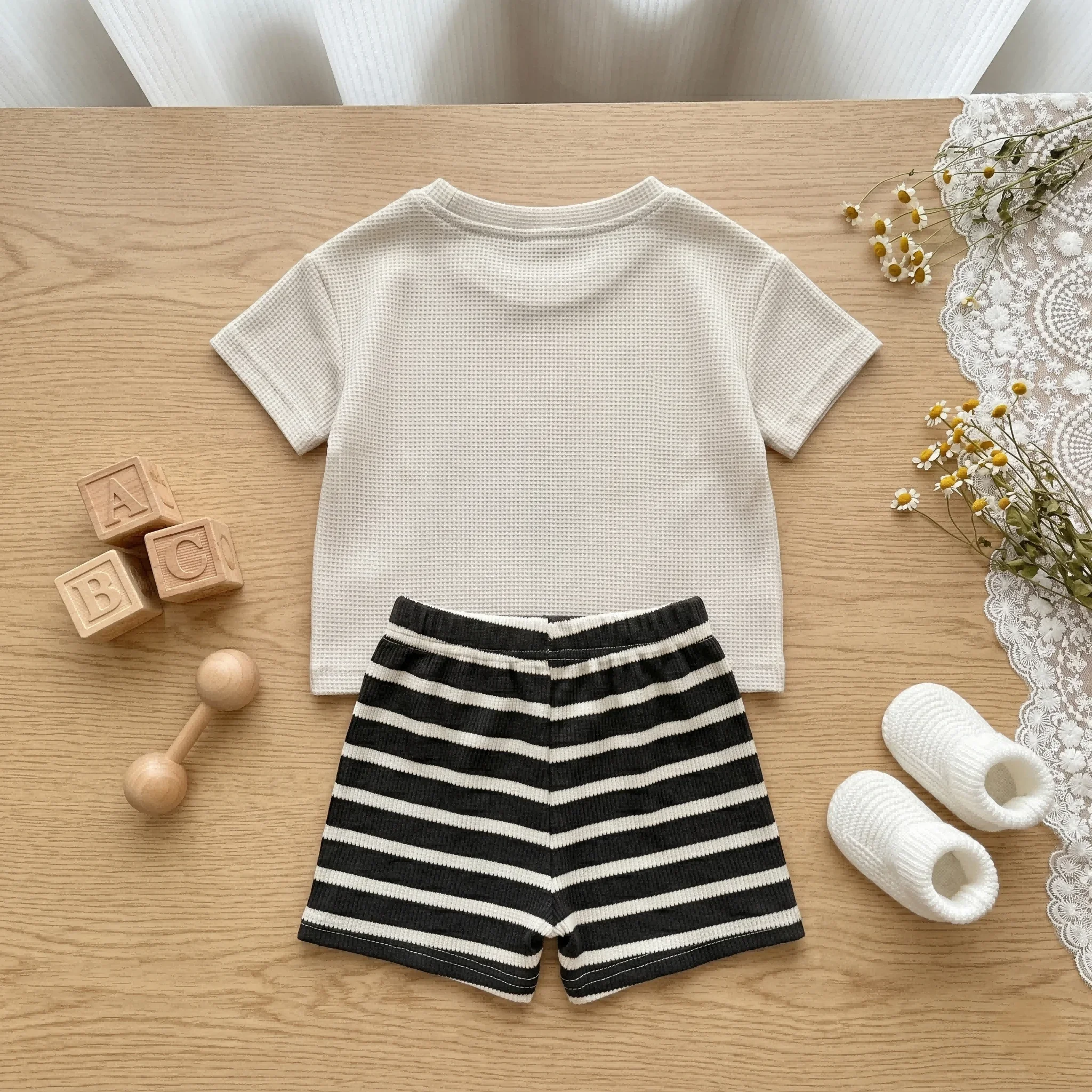 Summer Baby Boys Girls Clothes Children Popcorn Bucket Embroidery Sticker Shirt Shorts 2pcs Toddler Casual Style Clothing 0-3Y - Image 2