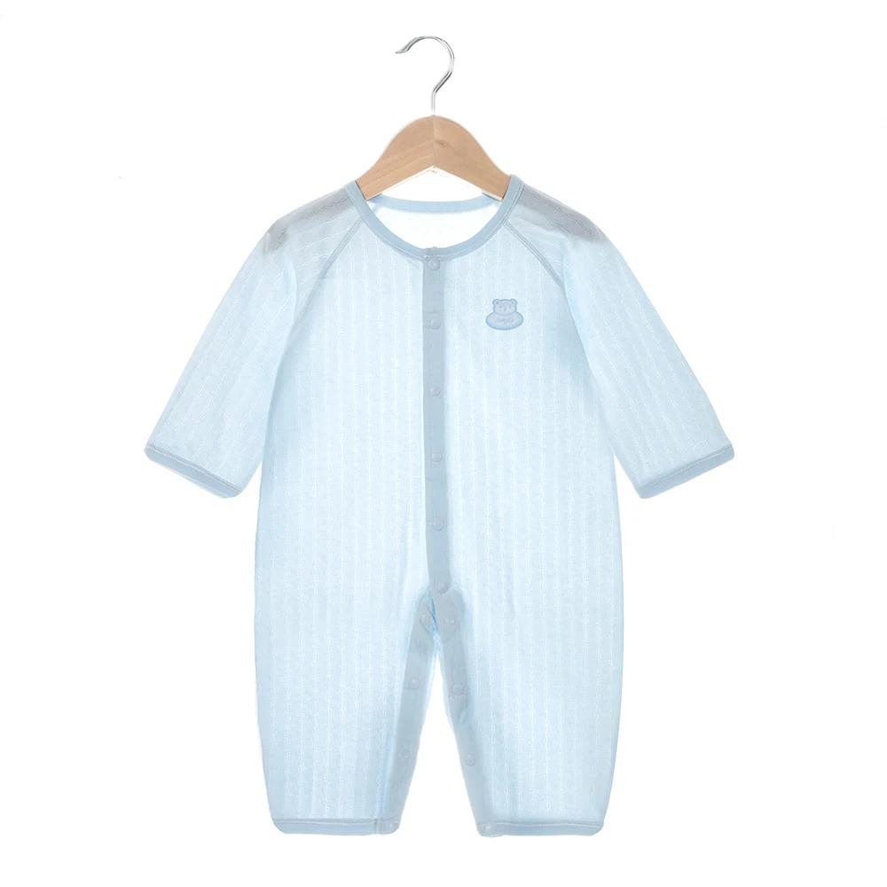 Summer Thin Baby Boy Girl Clothes Short-sleeved Cotton Solid Newborn Baby Soft Romper Newborn Clothing For 0-3 Years - Image 2