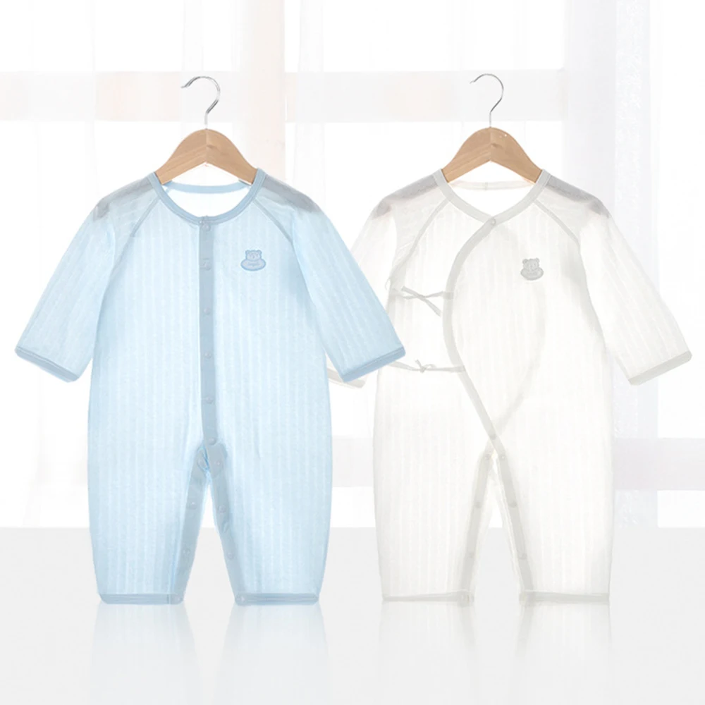 Summer Thin Baby Boy Girl Clothes Short-sleeved Cotton Solid Newborn Baby Soft Romper Newborn Clothing For 0-3 Years