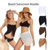 Summer Vacation Bikini Beach Skirt Women Beach Swimming Chiffon Skirt Lightweight Scarf Beach Swimsuit Hoodie Strap Design Sexy