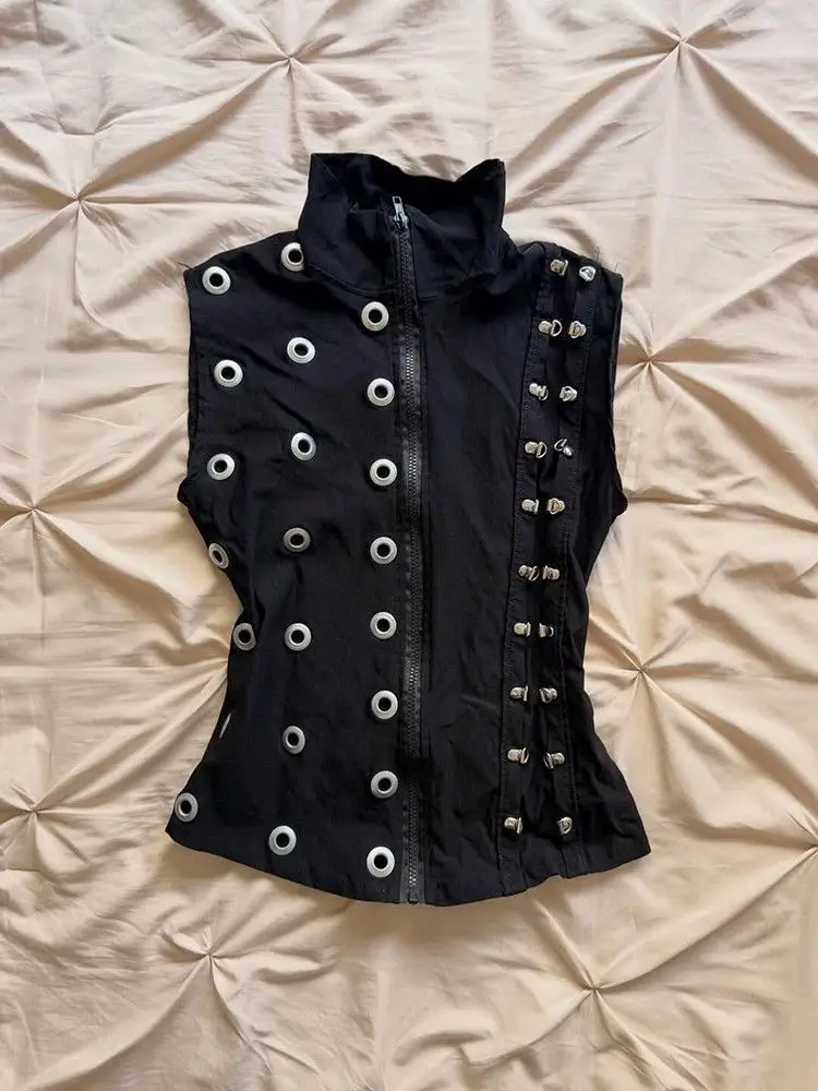Summer Vintage 90s Women Crop Vest Y2K Letter Print Punk Sexy Grunge Harajuku Sleeveless Tank Tops Fashion Camisole - Image 6