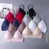 Thin Triangle Cup Seamless Boneless Sports Bra Deep V Bralettes Women Crop Top Fitness Yoga Top