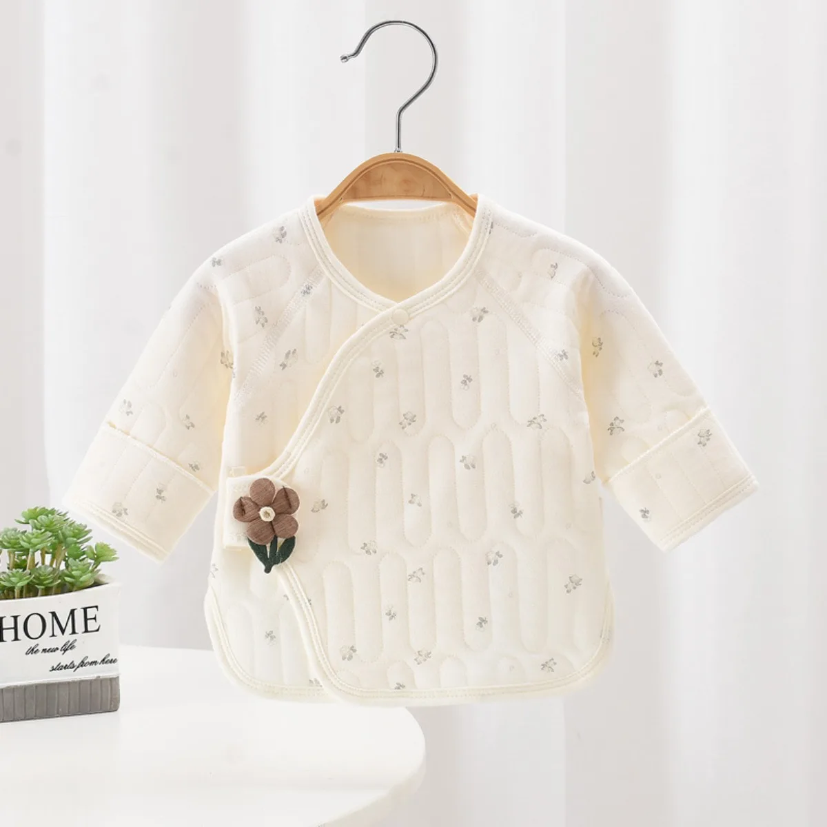 Toddler Daily Outdoor Half-back Clothes 0-3 Month Bebe Girl Warm Fall Top Clothing Infant Boy Pure Cotton Belly Protection Coat - Image 2
