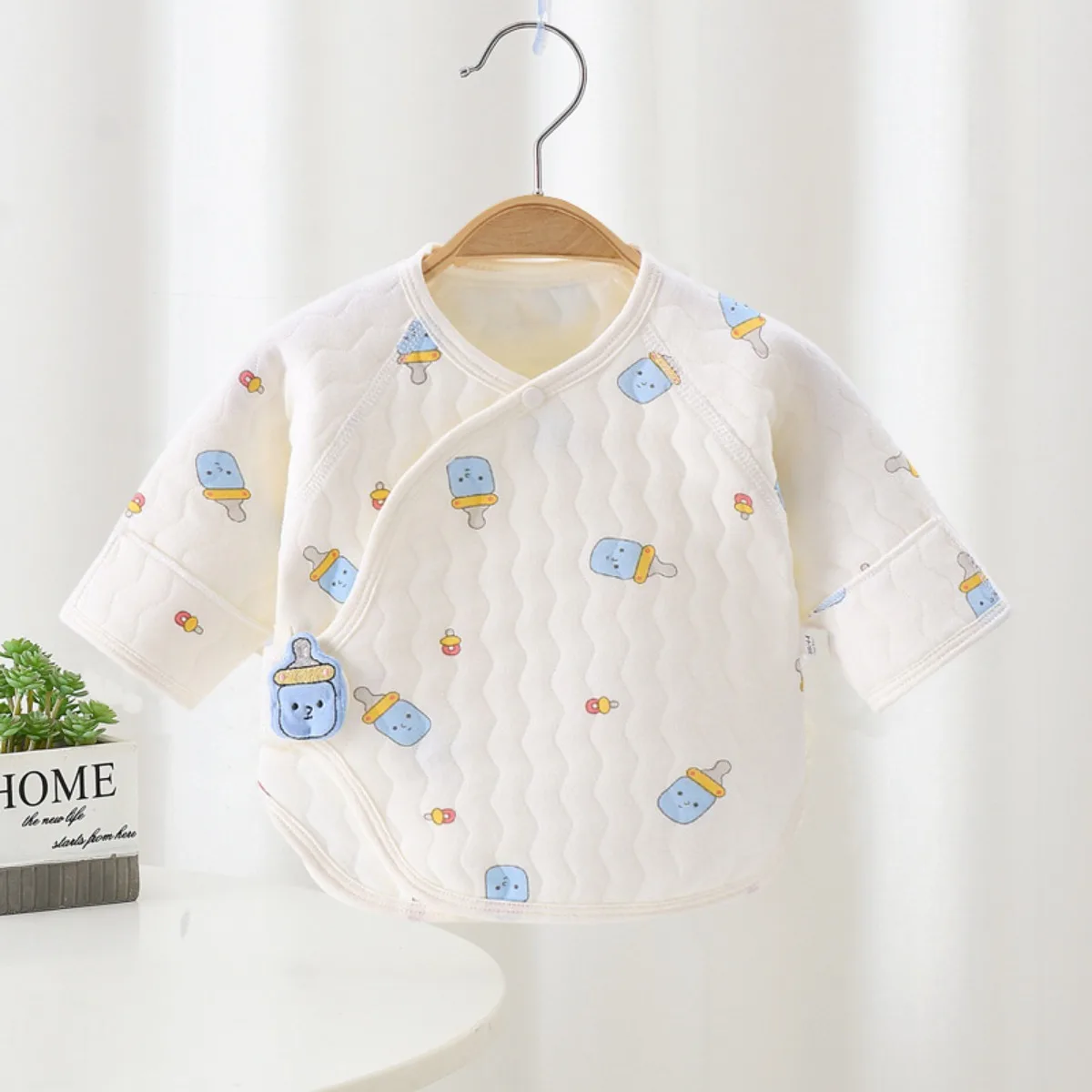 Toddler Daily Outdoor Half-back Clothes 0-3 Month Bebe Girl Warm Fall Top Clothing Infant Boy Pure Cotton Belly Protection Coat - Image 3