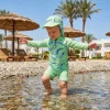 Toddler Infant Boy Rash Guard Swimsuits Shark Print Long Sleeve Round Neck Tops and Shorts Hat 3pcs Sets Summer Beachwear