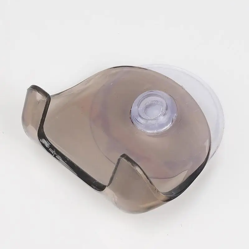 Toothbrush Shaver Holder Bathroom Wall Suction Cup Hook Shaver Bathroom Transparent Plastic Blue Gray Shaver Holder - Image 2