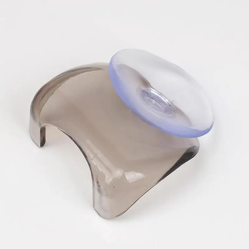 Toothbrush Shaver Holder Bathroom Wall Suction Cup Hook Shaver Bathroom Transparent Plastic Blue Gray Shaver Holder - Image 3
