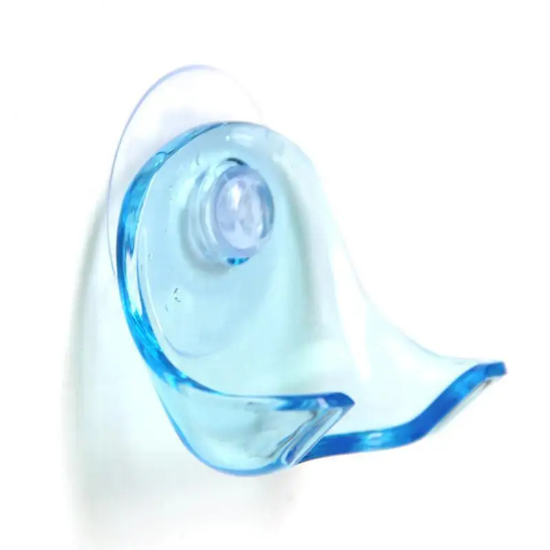 Toothbrush Shaver Holder Bathroom Wall Suction Cup Hook Shaver Bathroom Transparent Plastic Blue Gray Shaver Holder - Image 5