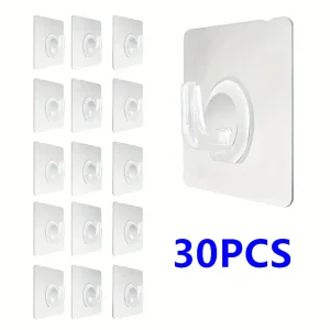 Transparent Strong Self Adhesive Hooks No Trace Sticky Hooks Key Storage Hanger For Kitchen Bathroom Door Wall Multi-Function