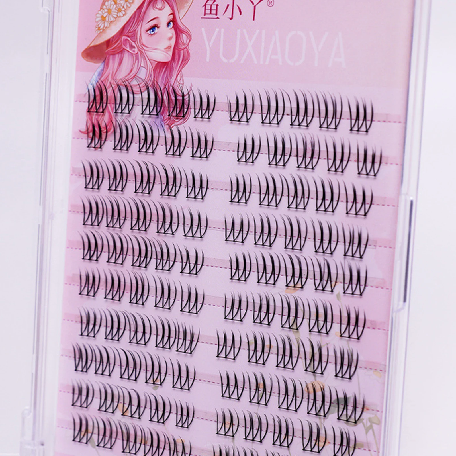U-shaped Segmented Kpop False Eyelashes Korean Cluster Natural Individual Lash DIY Large Capacity Eyelash Manga Black Stem - Image 3