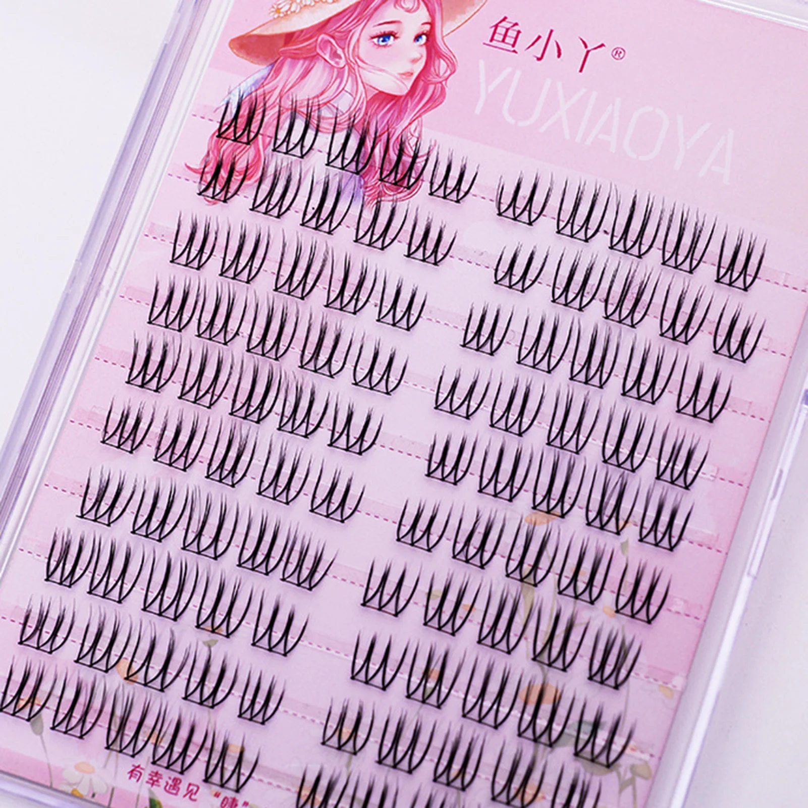 U-shaped Segmented Kpop False Eyelashes Korean Cluster Natural Individual Lash DIY Large Capacity Eyelash Manga Black Stem - Image 4
